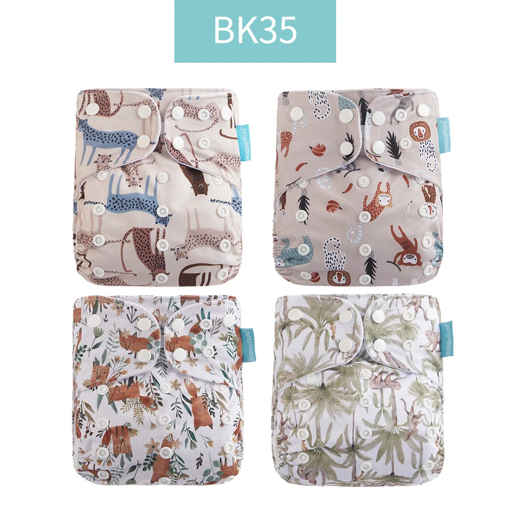 HappyFlute x ALYAR “EcoSoft” 4PCS Reusable Pocket Diaper Set – Washable & Absorbent Eco-Friendly Nappies
