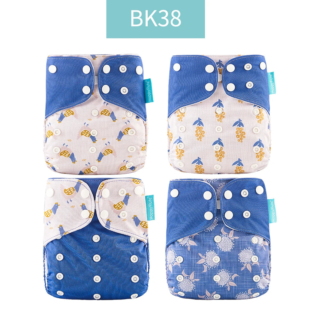 HappyFlute x ALYAR “EcoSoft” 4PCS Reusable Pocket Diaper Set – Washable & Absorbent Eco-Friendly Nappies